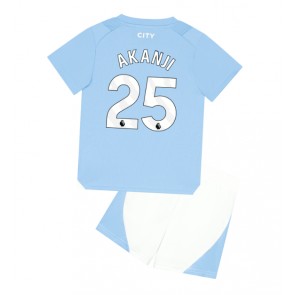 Manchester City Manuel Akanji #25 Hemmakläder Barn 2023-24 Kortärmad (+ Korta byxor)